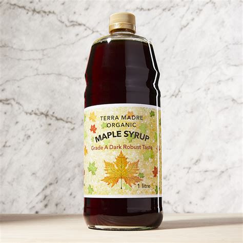 Maple Syrup Grade A Amber Organic 1l X12 Syrups Terra Madre