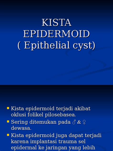 Kista Epidermoid Epithelial Cyst