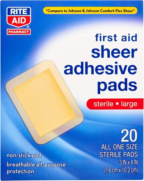 Buy Rite Aid Sheer Adhesive Bandages With Sterile Non Stick Pad 3 X 4