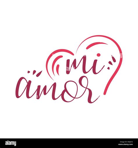 Mi Amor Vector Hand Lettering My Love In Spanish Vector Digital