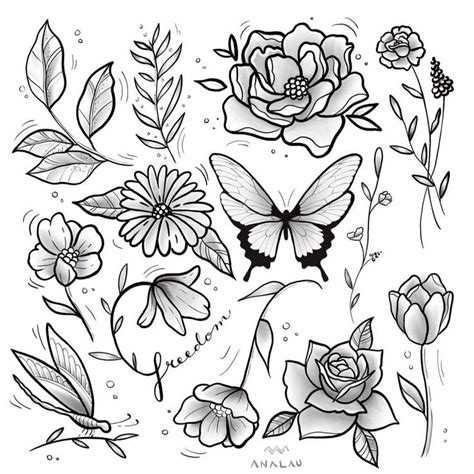 Pin En Floral Tattoos Drawings