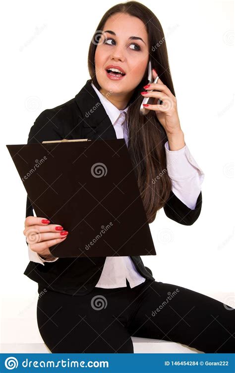 Beautiful Business Woman Talking On Cellphone Stock Photo Image Of