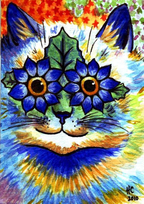 Louis Wain Look Flower Kitty Louis Wain Cats Cat Artwork Art