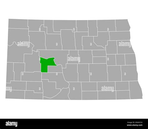 Map Of Mercer In North Dakota Stock Photo Alamy