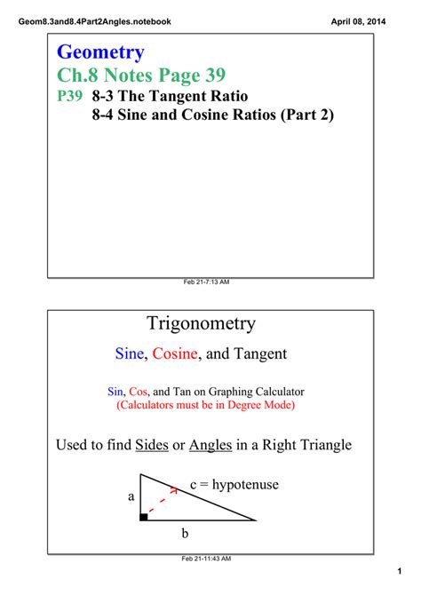 Geometry Trigonometry Sin Cos Tan
