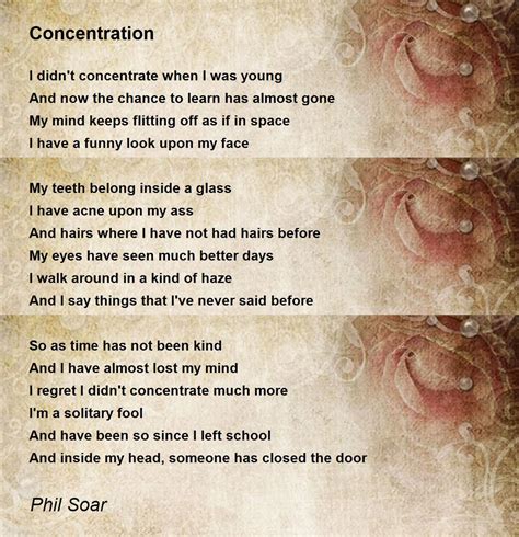 Concentration Poem By Phil Soar Poem Hunter