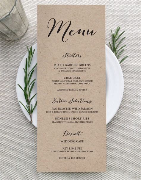 3 Places To Buy Wedding Menu Cards For Cheap Emmaline Bride