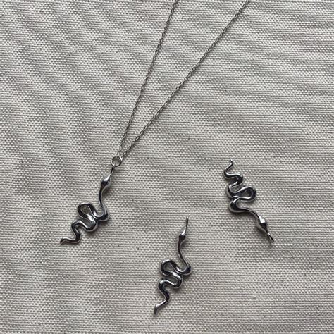 Silver Snake Necklace 18in Snake Necklace Necklace Etsy