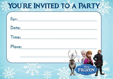 Free Printable Disney Frozen Birthday Party Invitations
