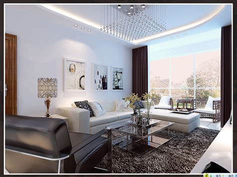 Modern Living Room With Fur Carpet 3d Model Max