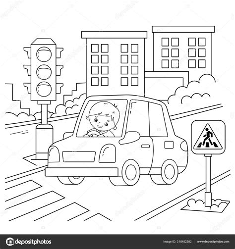 Coloring Pages Traffic Light