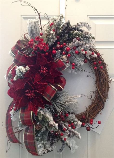 Snow Flocked Christmas Wreath Sparkly By Janselegantwreaths Grapevine