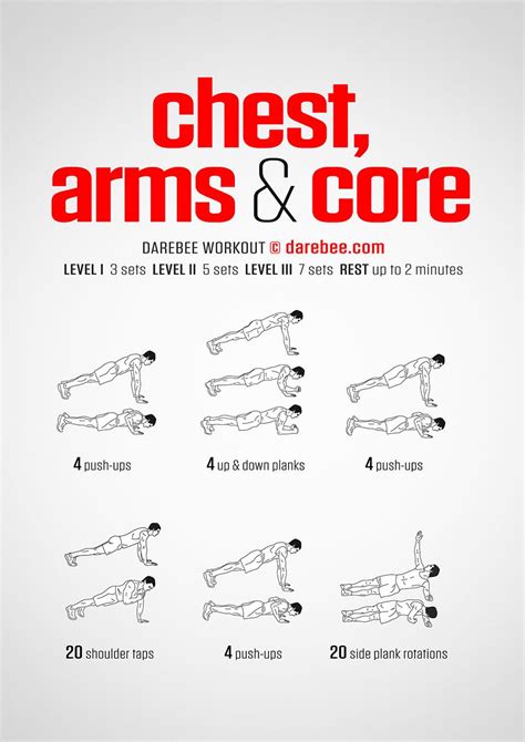 Chest Arms And Core Workout Chest Workout For Men Chest And Arm