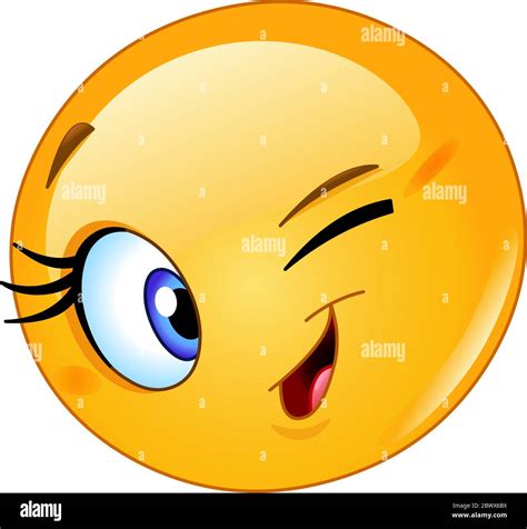 Female Emoticon Winking Stock Vector Image And Art Alamy