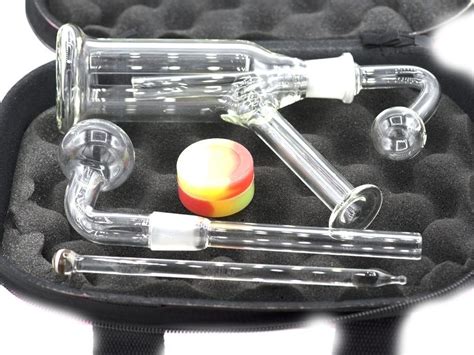 Glass Oil Burner Bubbler Water Pipe For Oil Wax Thick Glass With Downstem Glass Dabber Carry