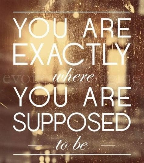 You Are Exactly Where You Are Supposed To Be Picture Quotes