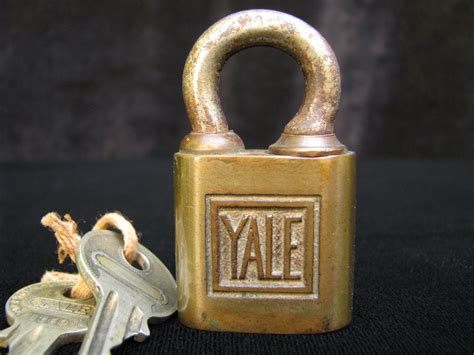Antique Yale Lock Two Original Keys Vintage Yale Lock Solid Brass