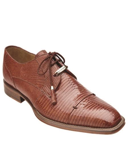 Belvedere Karmelo Lizard Cap Toe Shoes Tan