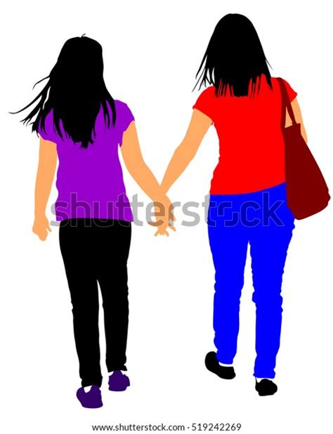 two lesbian girls hand hand vector stock vektorgrafik lizenzfrei 519242269 shutterstock