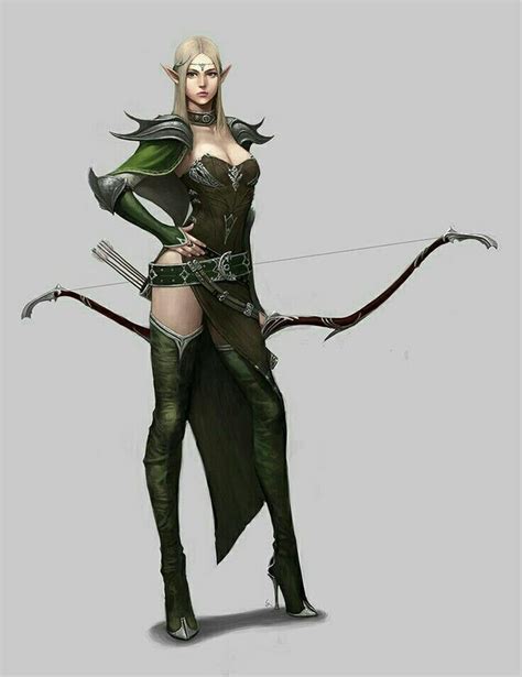 Female Elf Archer Pathfinder Pfrpg Dnd Dandd D20 Fantasy Heroic Fantasy