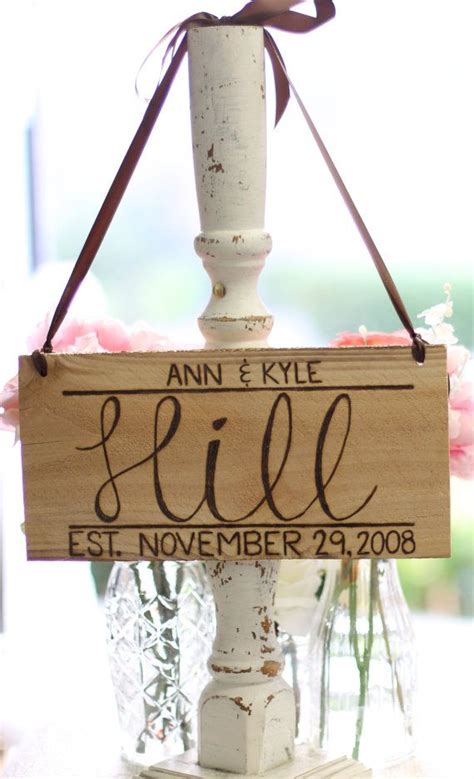 Rustic Personalized Wedding Sign Engraved Wood By Braggingbags