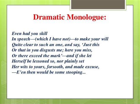 Dramatic Monologue