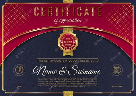 Premium Vector Certificate Template With Luxury Golden Elements