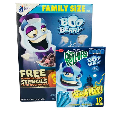 Buy General Mills Boo Berry Cereal And Boo Berry Fruit Roll Up Fun Pack Matching Boo Berry