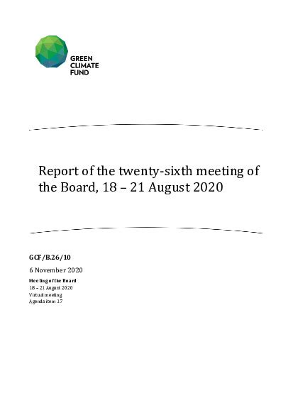 Gcfb2610 Report Of The Twenty Sixth Meeting Of The Board 18 21