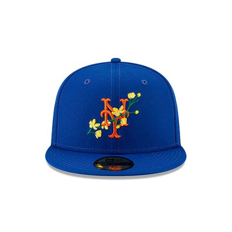 Official New Era New York Mets Mlb Side Patch Bloom Bright Royal Blue
