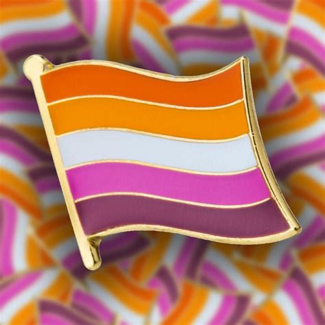 Lesbian Pride Flag Pin Subtle Lesbian Pin Sunset Lesbian Flag Lesbian