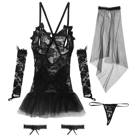 sexy women see through lace mesh bride role play cosplay costume lingerie sets ebay