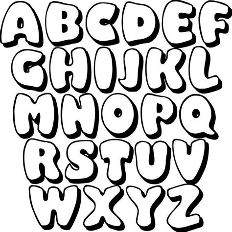 Black Printable Bubble Letters Bubble Letters Bubble Letter Fonts