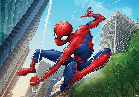 Marvels Spider Man And Background Cartoon Spider Man Hd Wallpaper