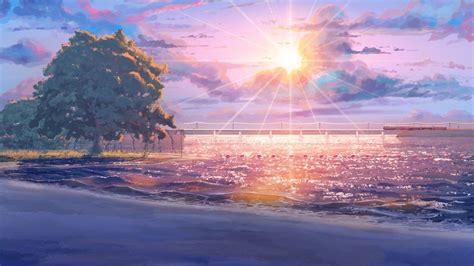 Beach Endless Summer Anime Sun Tree Sky Cloud Amazing