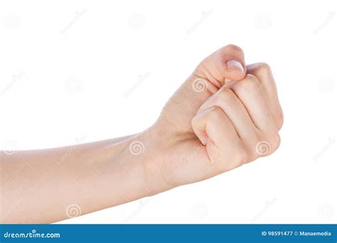 Hand With Clenched A Fist On White Stock Image Image Of Female Rebel