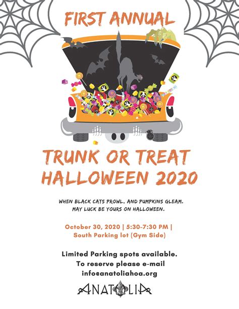 Trunk Or Treat Halloween 2020 — Anatolia Homeowners Association