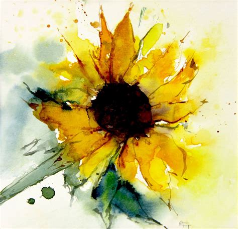 Sunflower Painting By Annemiek Groenhout Saatchi Art Sunflower Art