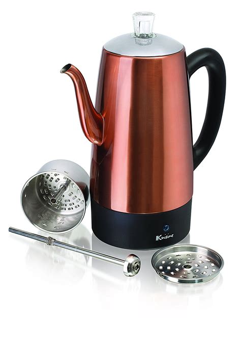 Euro Cuisine Per08 Electric Percolator 8 Cup Stainless Steel With