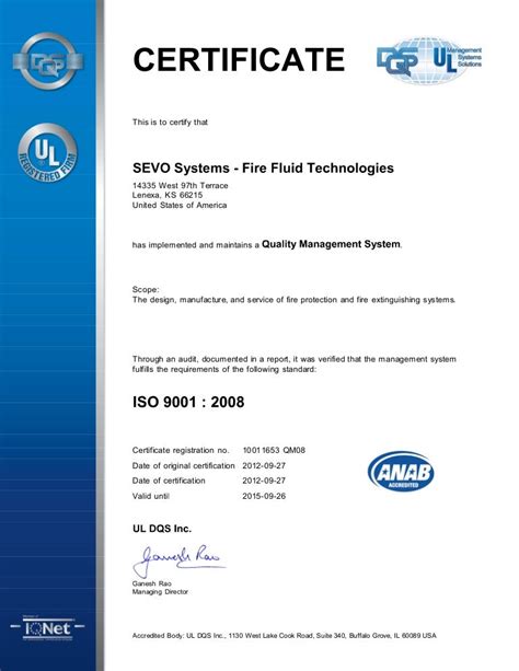Iso 9001 Certificate