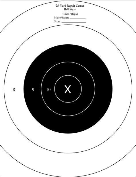 Free Printable Targets For Precision Shooters And Ar15 25 Yard Zero