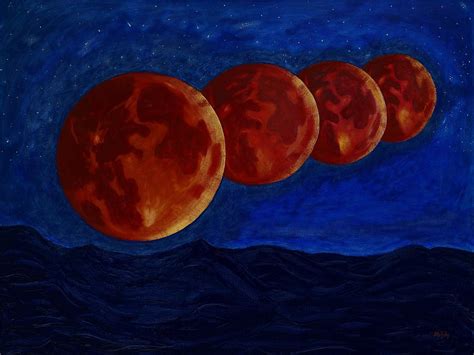 Four Blood Moons Painting By Melody Bolton Fine Art America