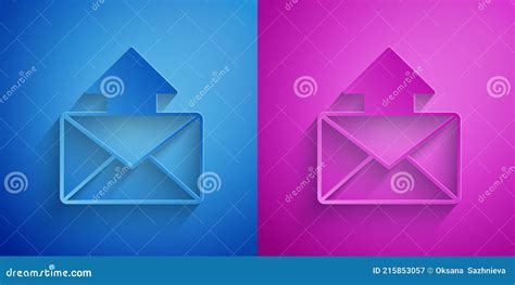 Paper Cut Mail And E Mail Icon Isolated On Blue And Purple Background Envelope Symbol E Mail
