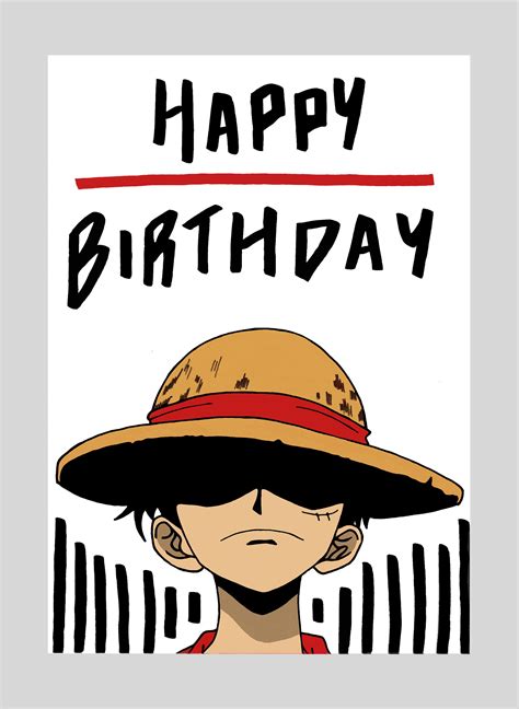 One Piece Birthday Card Printable Cards