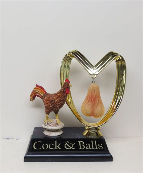 Funny Trophy Rooster Cock And Balls Youve Got Balls Funny Etsy