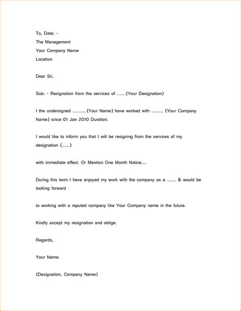 Formal Resignation Letter Month Notice Sample Resignation Letter Images And Photos Finder