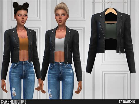 Sims 4 Spiked Leather Jacket Cc