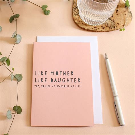 Like Mother Like Daughter Mothers Day Wordy Card By Heather Alstead
