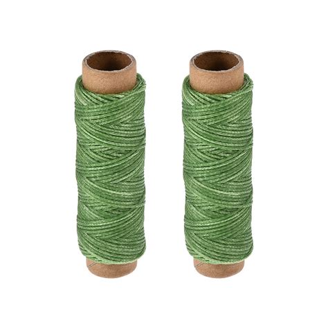 Uxcell 33 Yards 150d1mm Leather Sewing Waxed Threads Lime Green 2 Pack