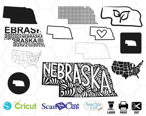 Nebraska State Svg Nebraska Map Svg State Outline Svg Etsy